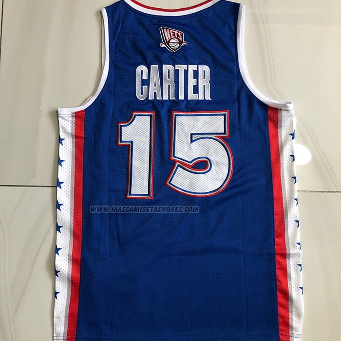 Camiseta Vince Carter NO 15 Brooklyn Nets All Star 2005 Azul